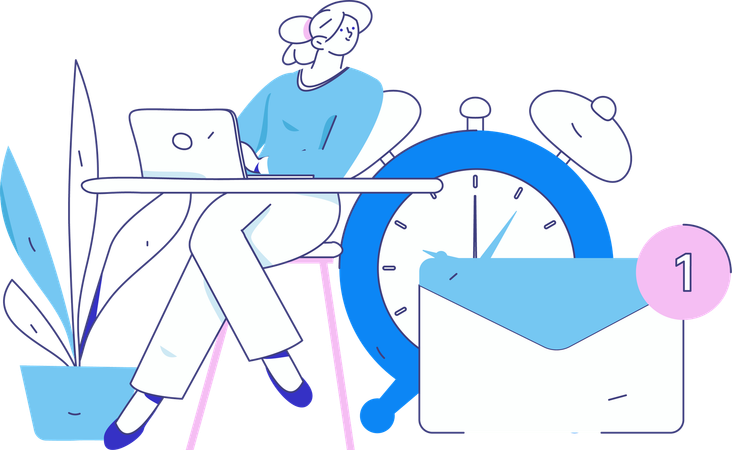 Girl doing task scheduling  Illustration