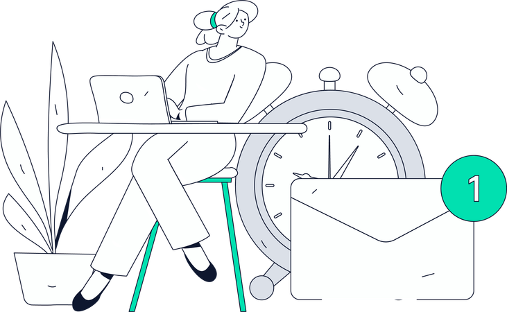 Girl doing task scheduling  Illustration