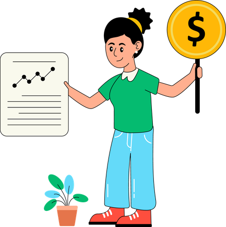 Girl doing Tax Audit  Illustration