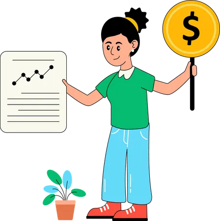 Girl doing Tax Audit  Illustration