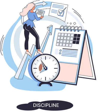 Girl doing Time management  Illustration