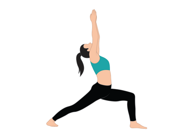 Girl doing triangle pose  Illustration