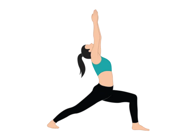 Girl doing triangle pose  Illustration