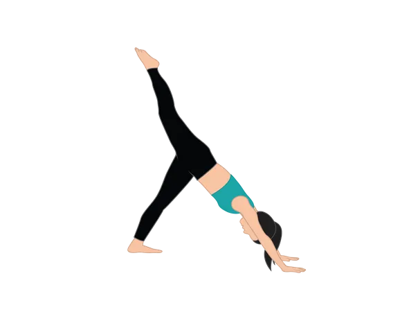 Girl doing triangle pose  Illustration