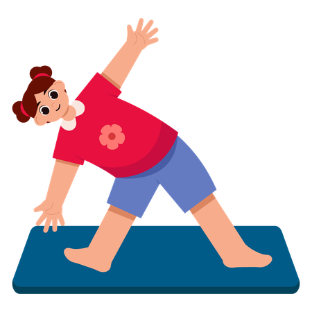 Girl Doing Triangle Yoga Pose  Illustration