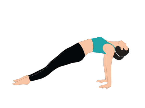 Girl doing upward plank  Illustration