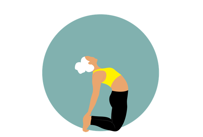 Girl doing Ustrasana  Illustration