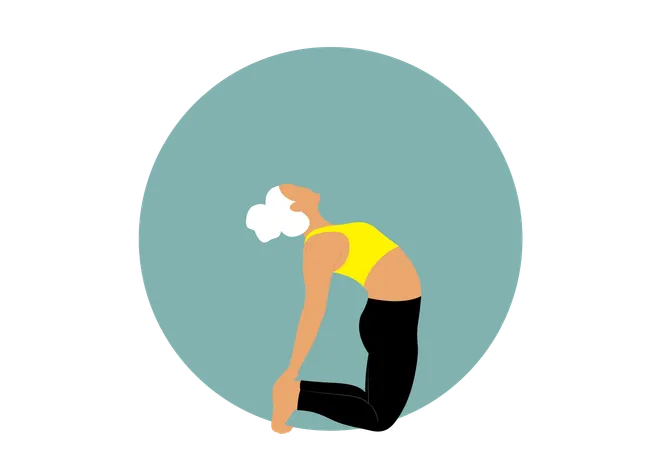 Girl doing Ustrasana  Illustration