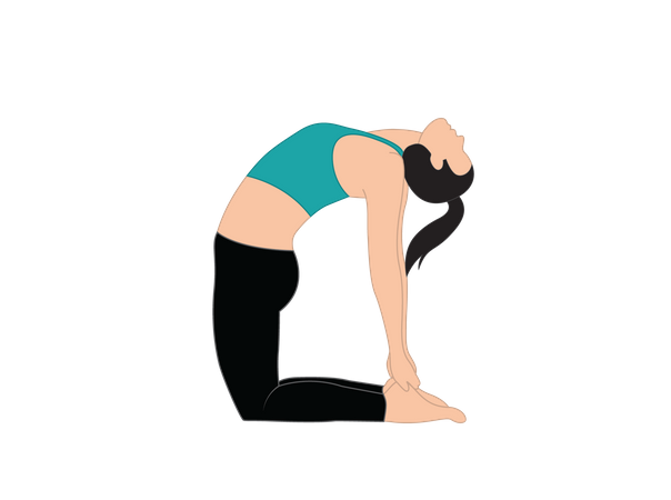 Girl doing Ustrasana  Illustration