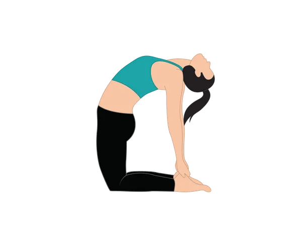 Girl doing Ustrasana  Illustration