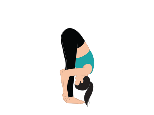 Girl doing uttanasana  Illustration