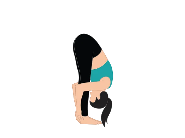 Girl doing uttanasana  Illustration