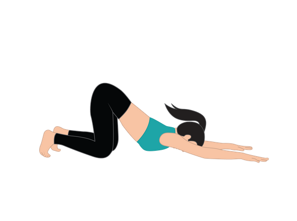 Girl doing utthita svanasana  Illustration