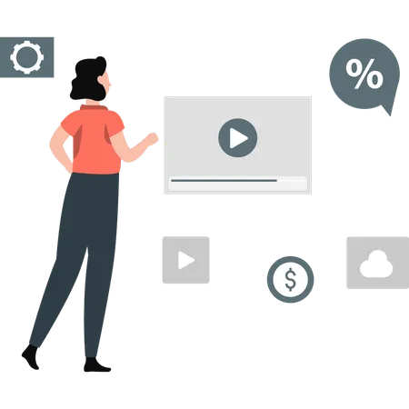 Girl doing video advertisement  Illustration