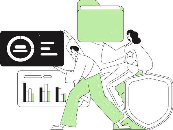 Girl doing video conferencing  Illustration