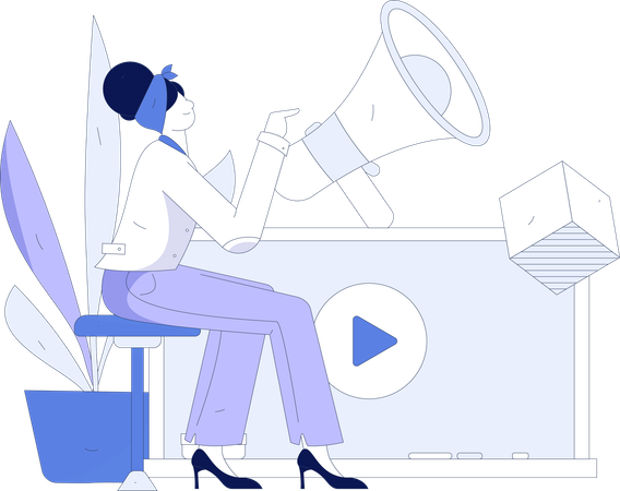 Girl doing video marketing  Illustration