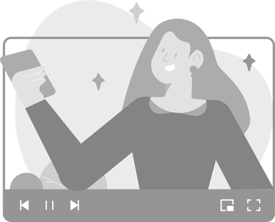 Girl doing Video Streaming  Illustration