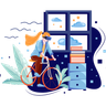 illustration cycling machine