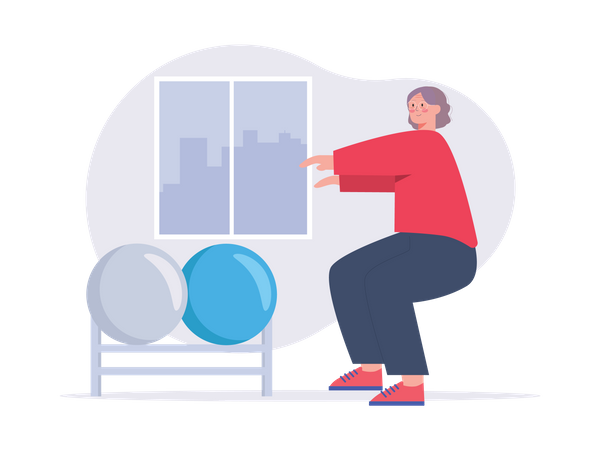 Girl doing warmup exercise  Illustration