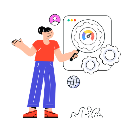 Girl doing Web Optimization  Illustration