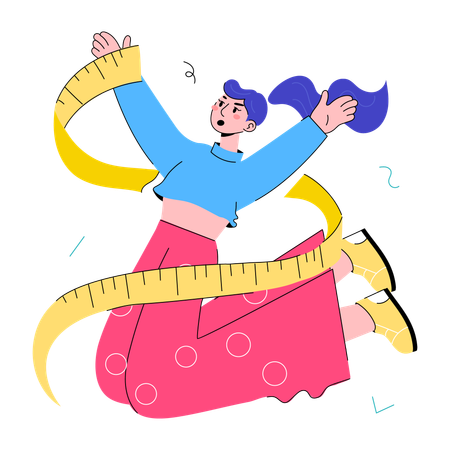 Girl doing Weight Loss  Illustration
