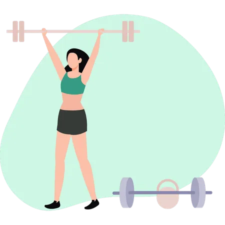 Girl doing weightlifting  Illustration