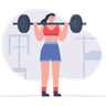 free woman doing weight lifting illustrations