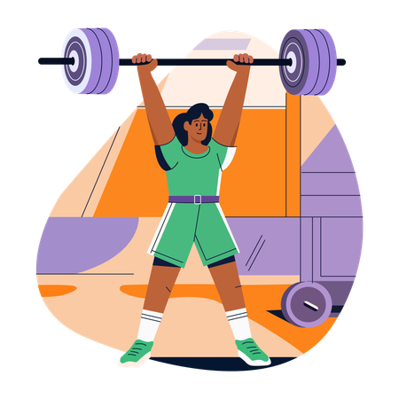 Girl doing Weightlifting  Illustration