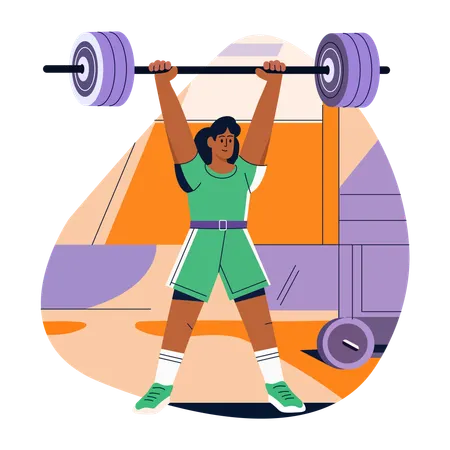 Girl doing Weightlifting  Illustration