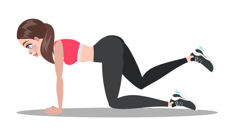 Girl doing workout Illustration