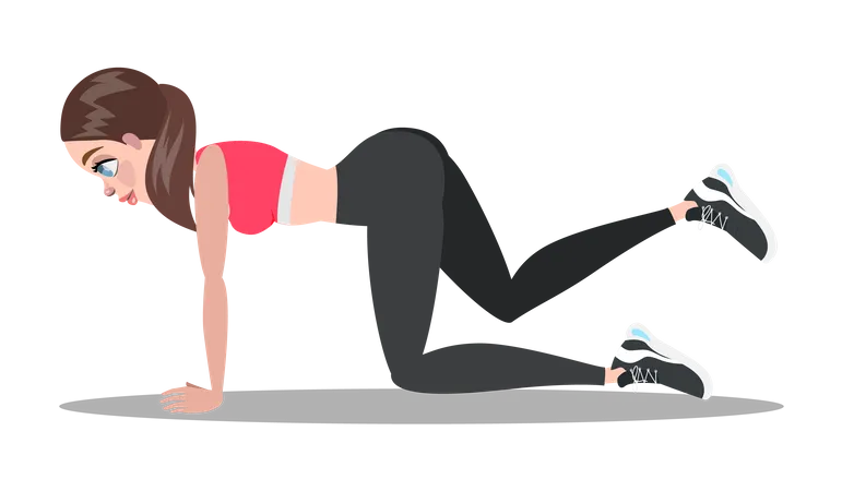 Girl doing workout Illustration