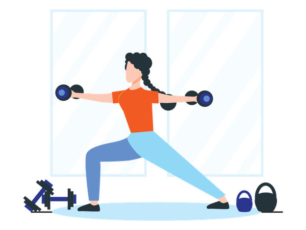Girl Doing Workout Illustration
