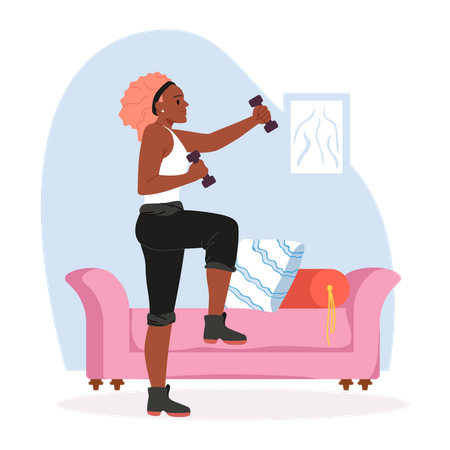 Girl Doing Workout  Illustration