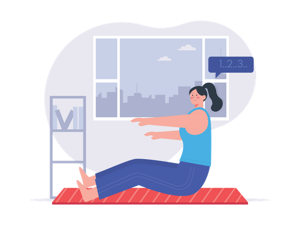 Girl doing workout count  Illustration