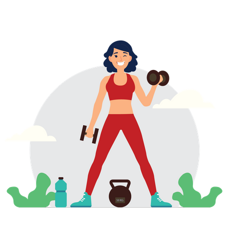 Girl doing workout exercise  Illustration