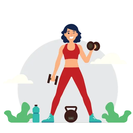 Girl doing workout exercise  Illustration