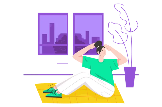 Girl Doing Workout  Illustration