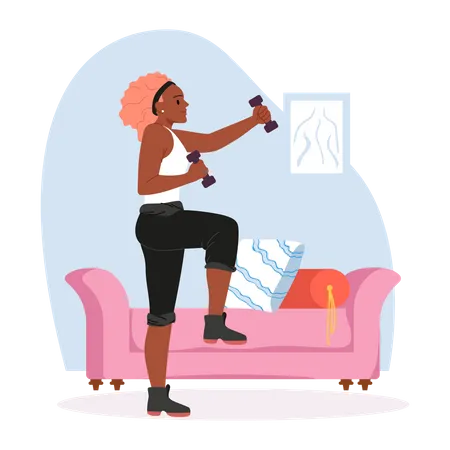 Girl Doing Workout  Illustration