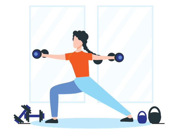 Girl Doing Workout  Illustration