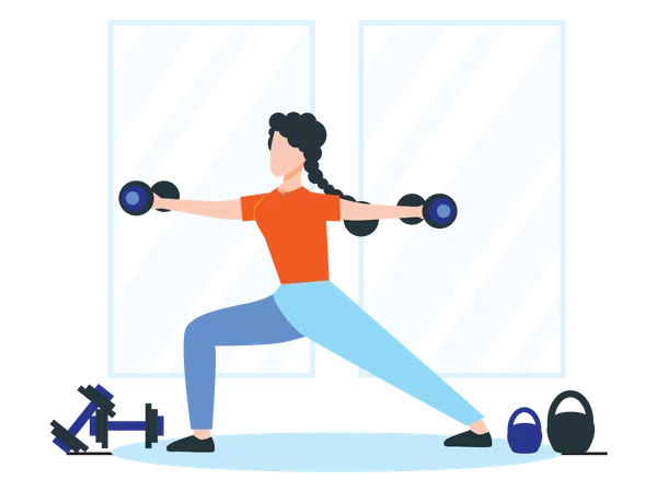 Girl Doing Workout  Illustration