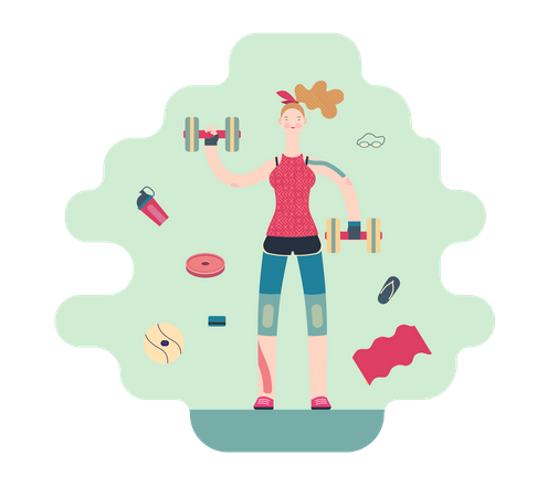 Girl Doing Workout  Illustration