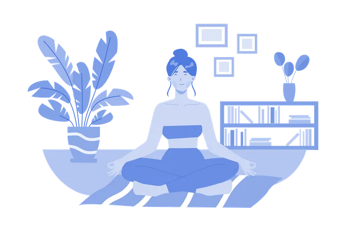 Girl Doing Yoga Illustration Concept On A White Background Illustration