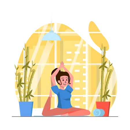 Girl doing yoga  Illustration