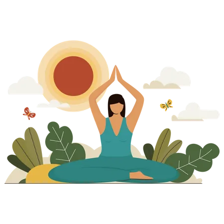 Yoga Flat Illustration Concept Illustration