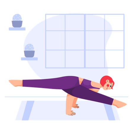 Girl doing yoga Illustration
