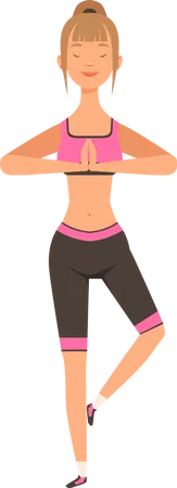 Fitness Girl Female Sport Character Various Action Poses Gym Illustration