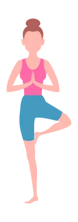 Health Concept Pictures Female Making Yoga Fitness Exercises Illustration