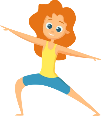 Yoga For Kids Happy Childrens Make Different Exercises Character Illustration Illustration