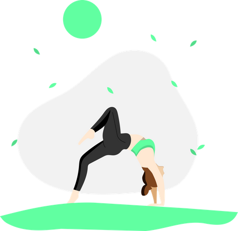 Girl Doing Yoga  Illustration