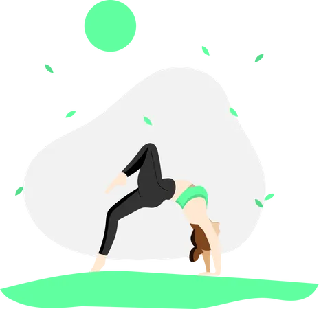 Girl Doing Yoga  Illustration